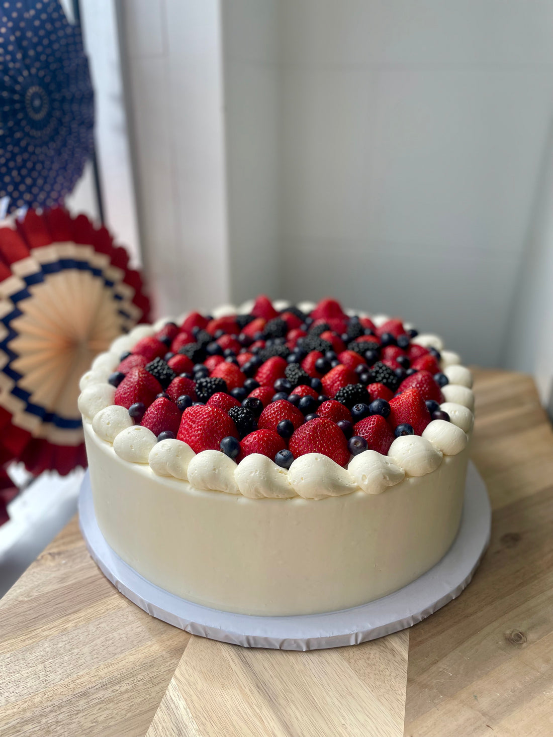 Red White & Blueberry Cake