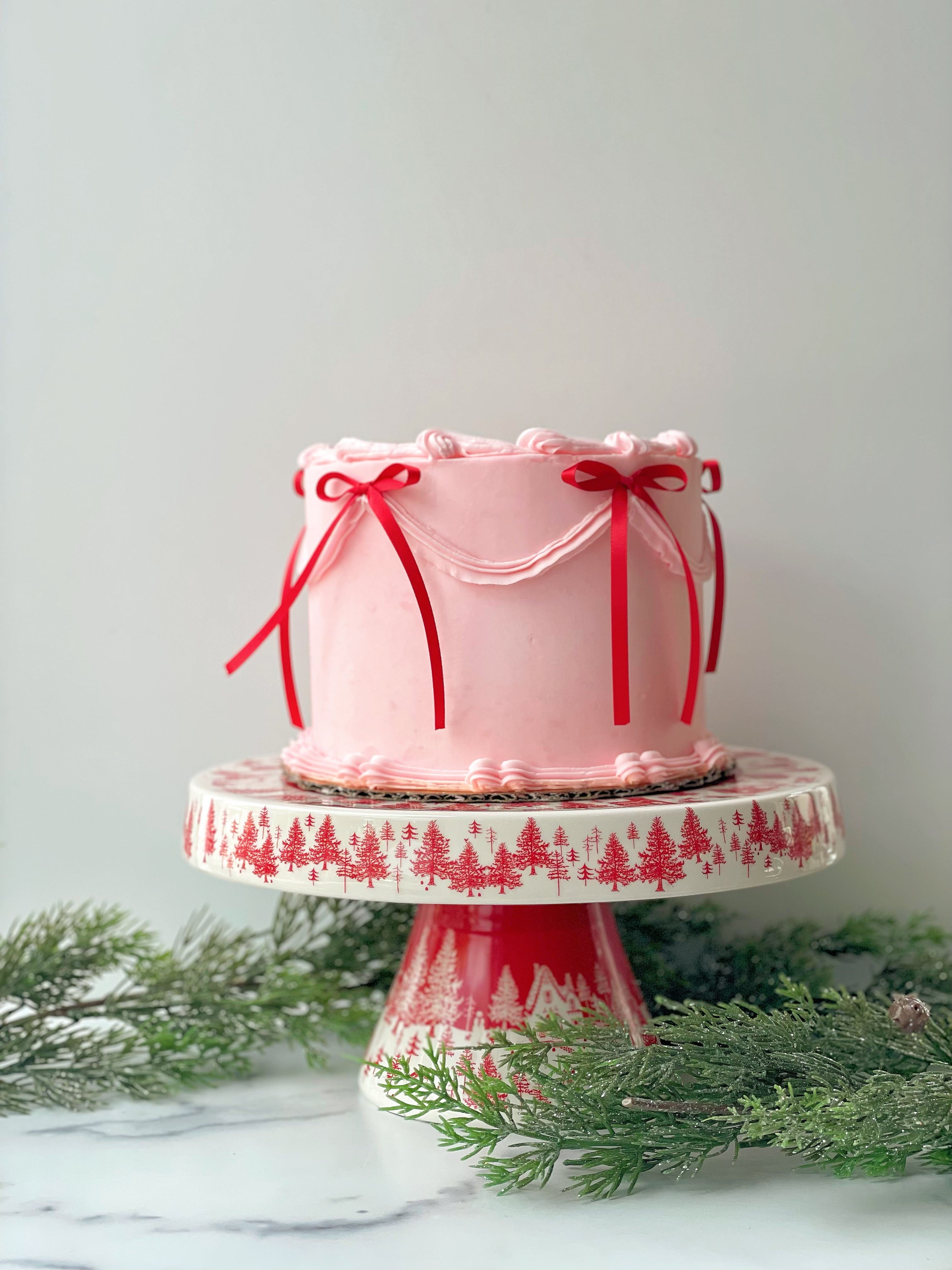 Pink Peppermint Christmas Cake