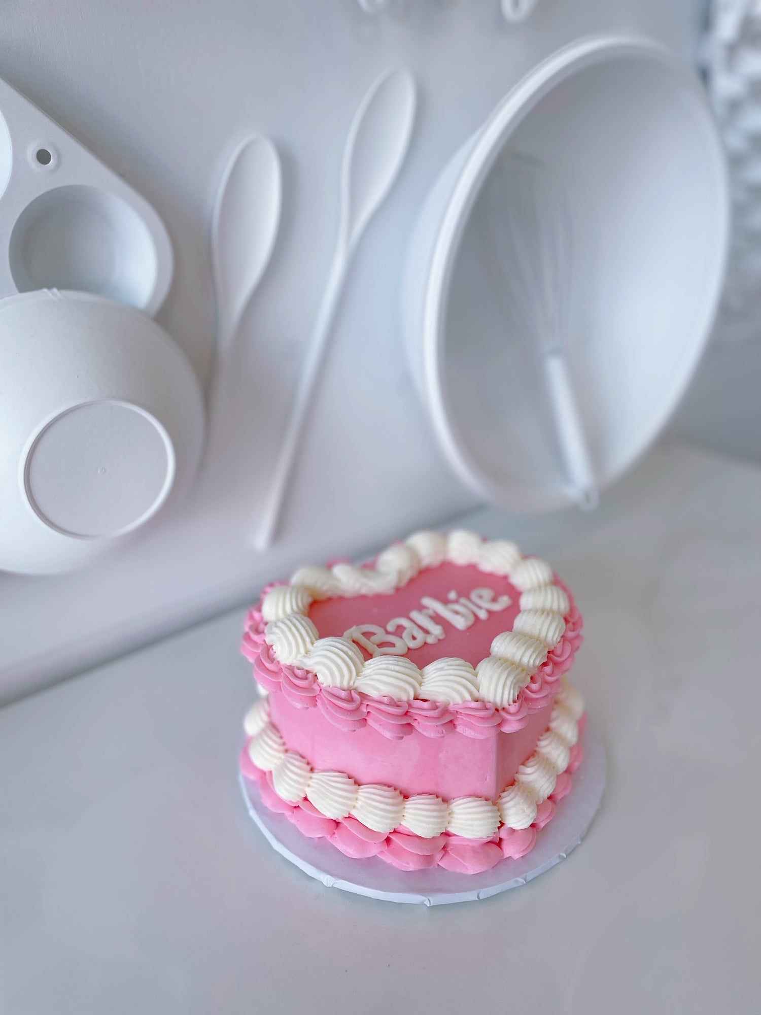 Pink Heart Barbie Cake