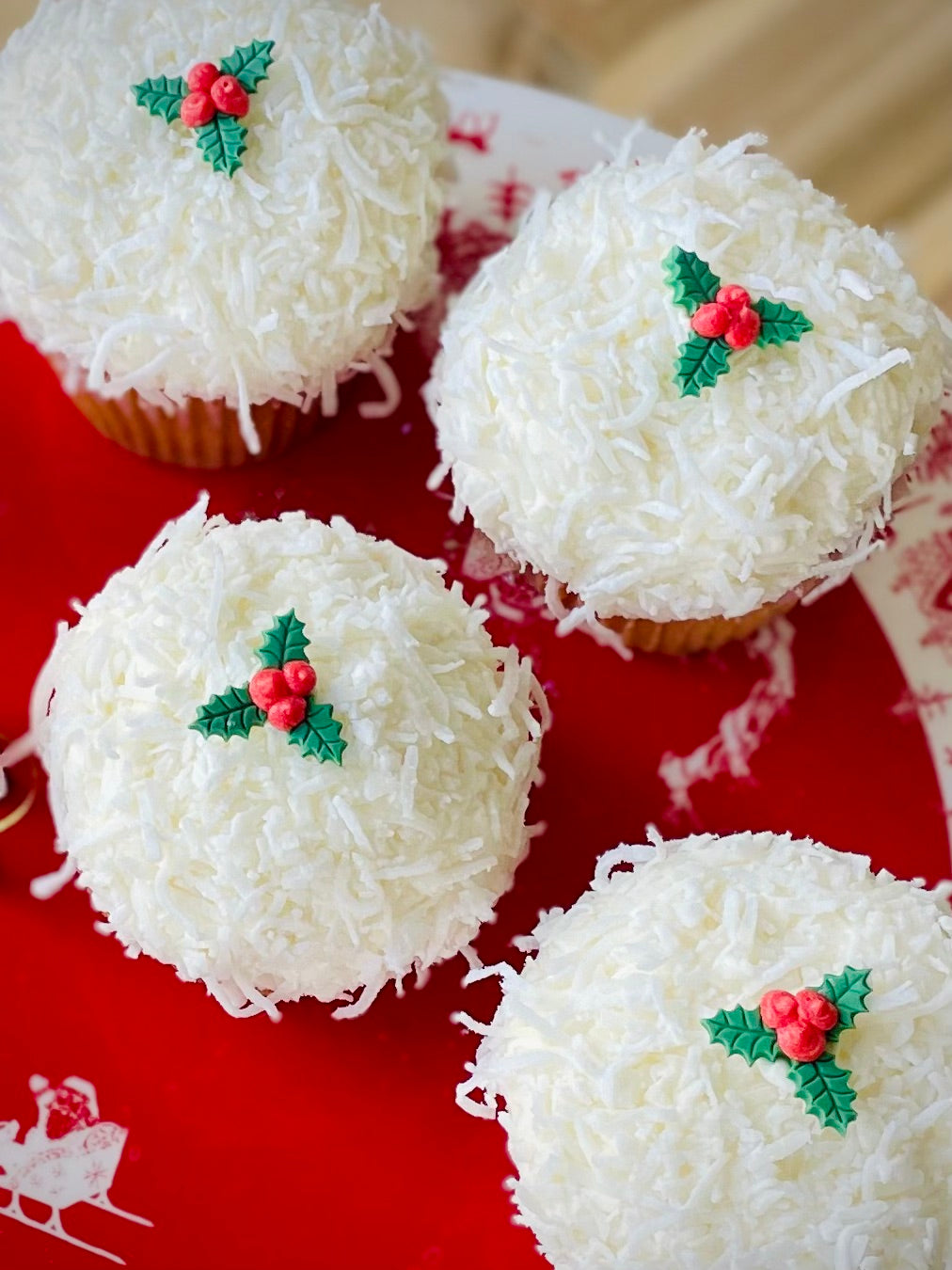 Christmas Coconut Cupcakes