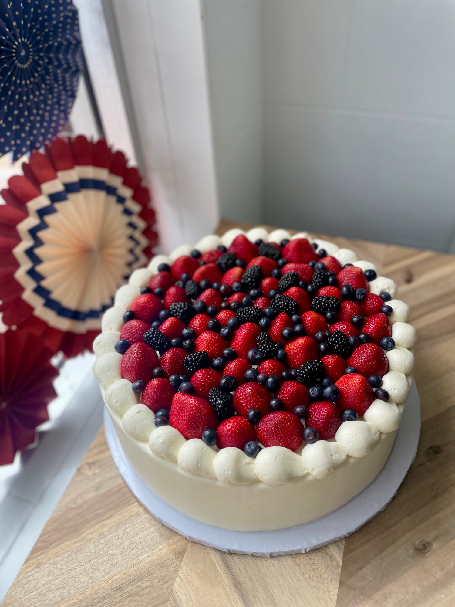 Red White &amp; Blueberry Cake
