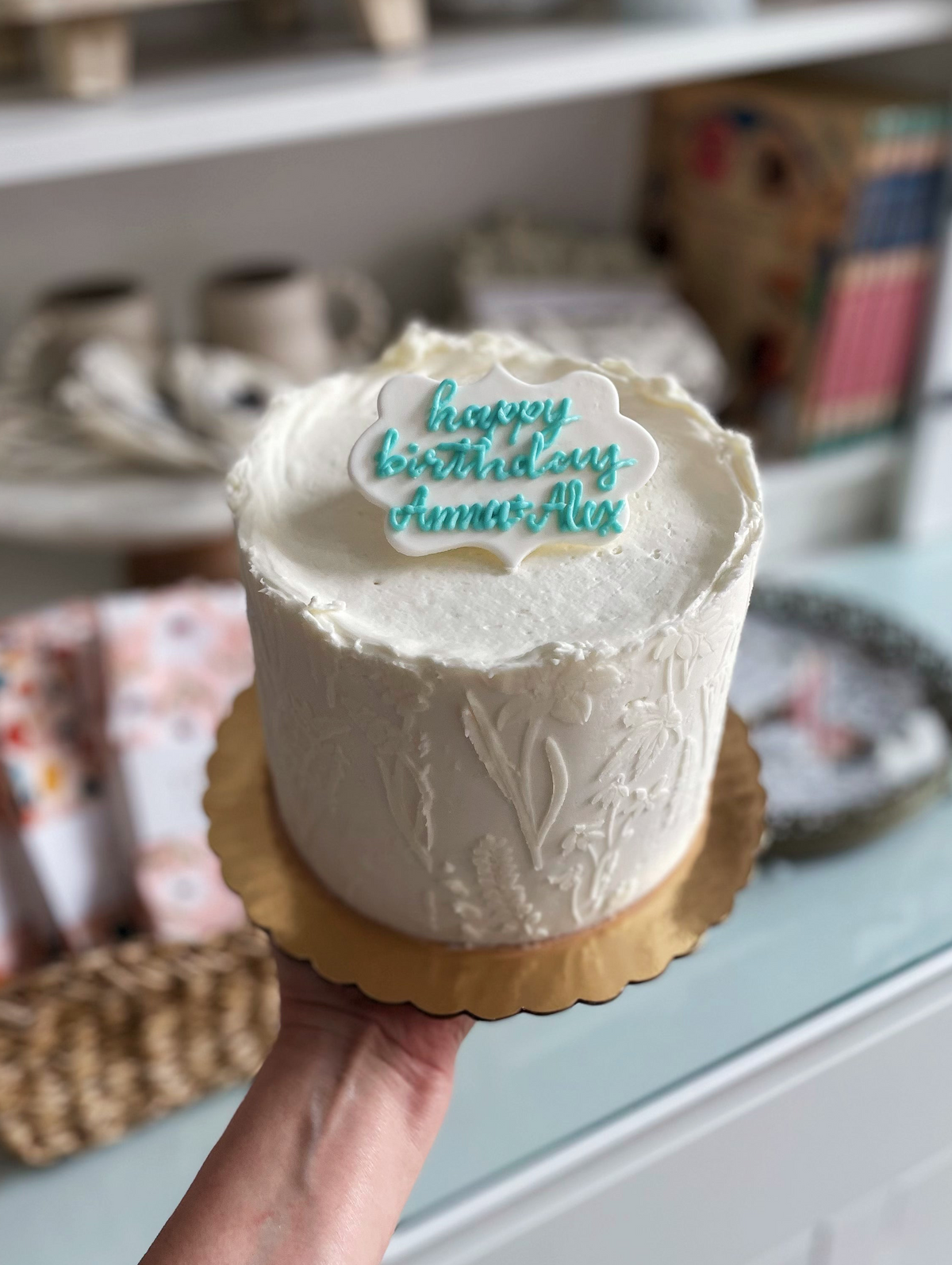 Custom plaque on cake