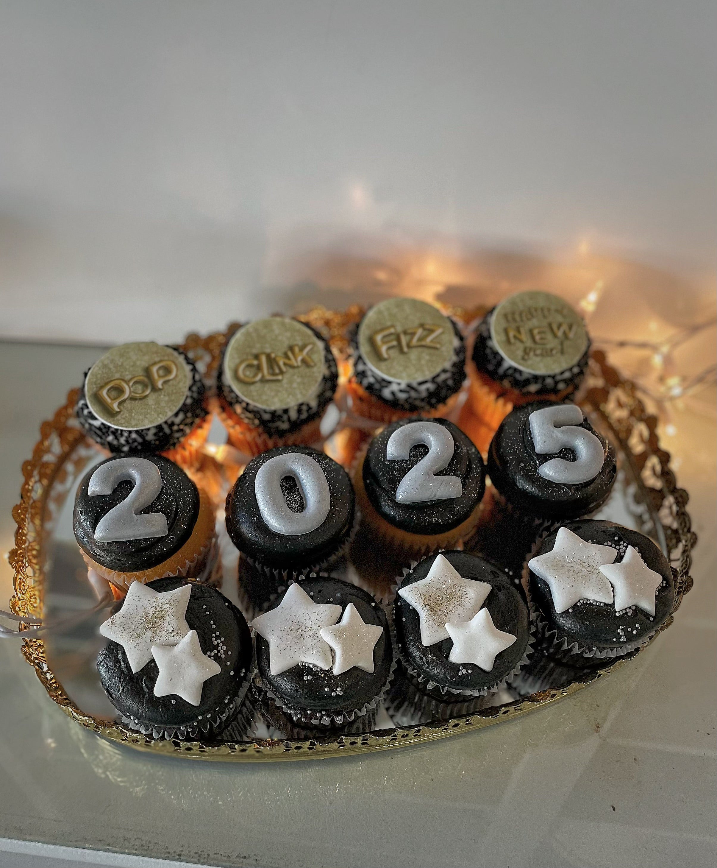 Ringing in the New Year Cupcakes