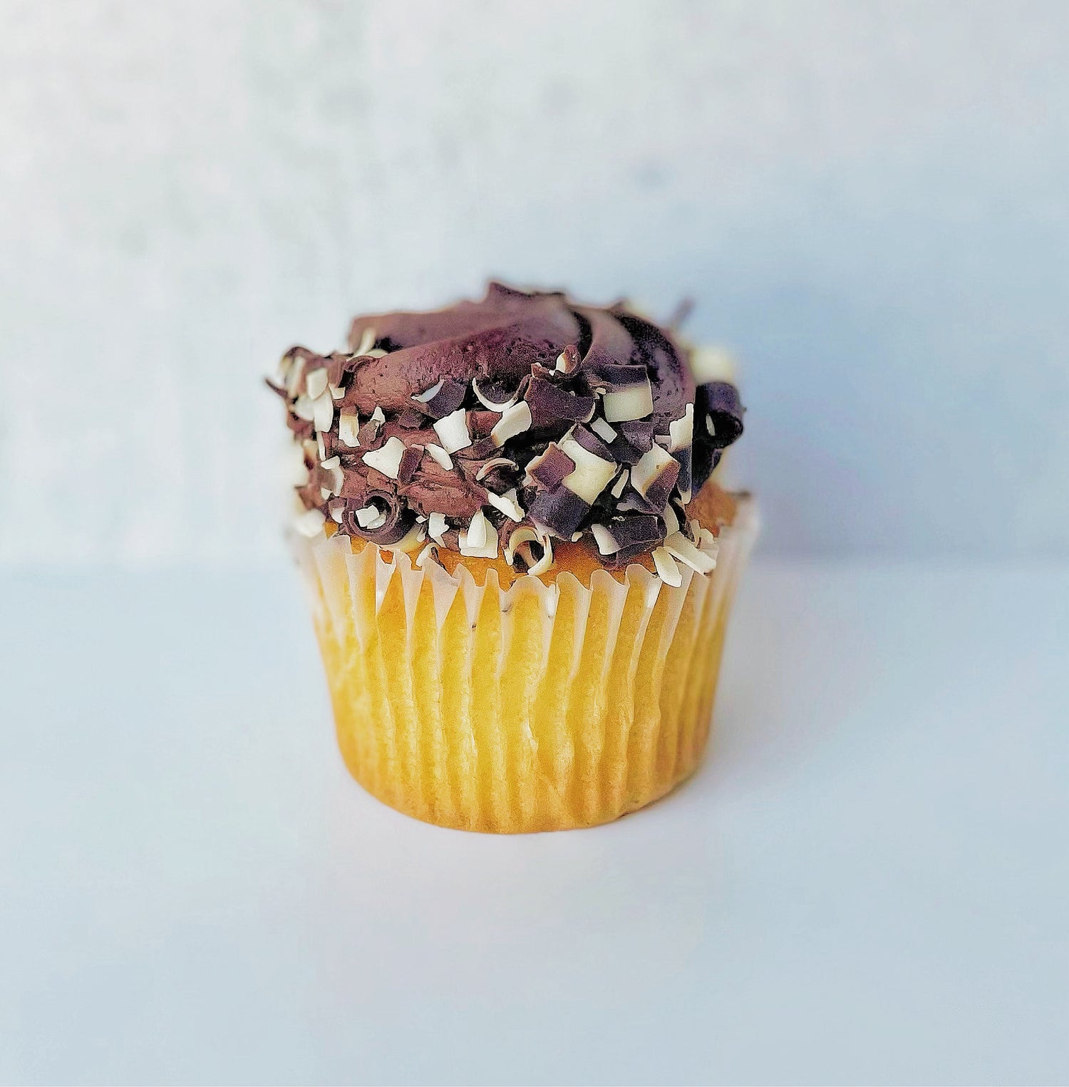 Chocolate on Vanilla Cupcake