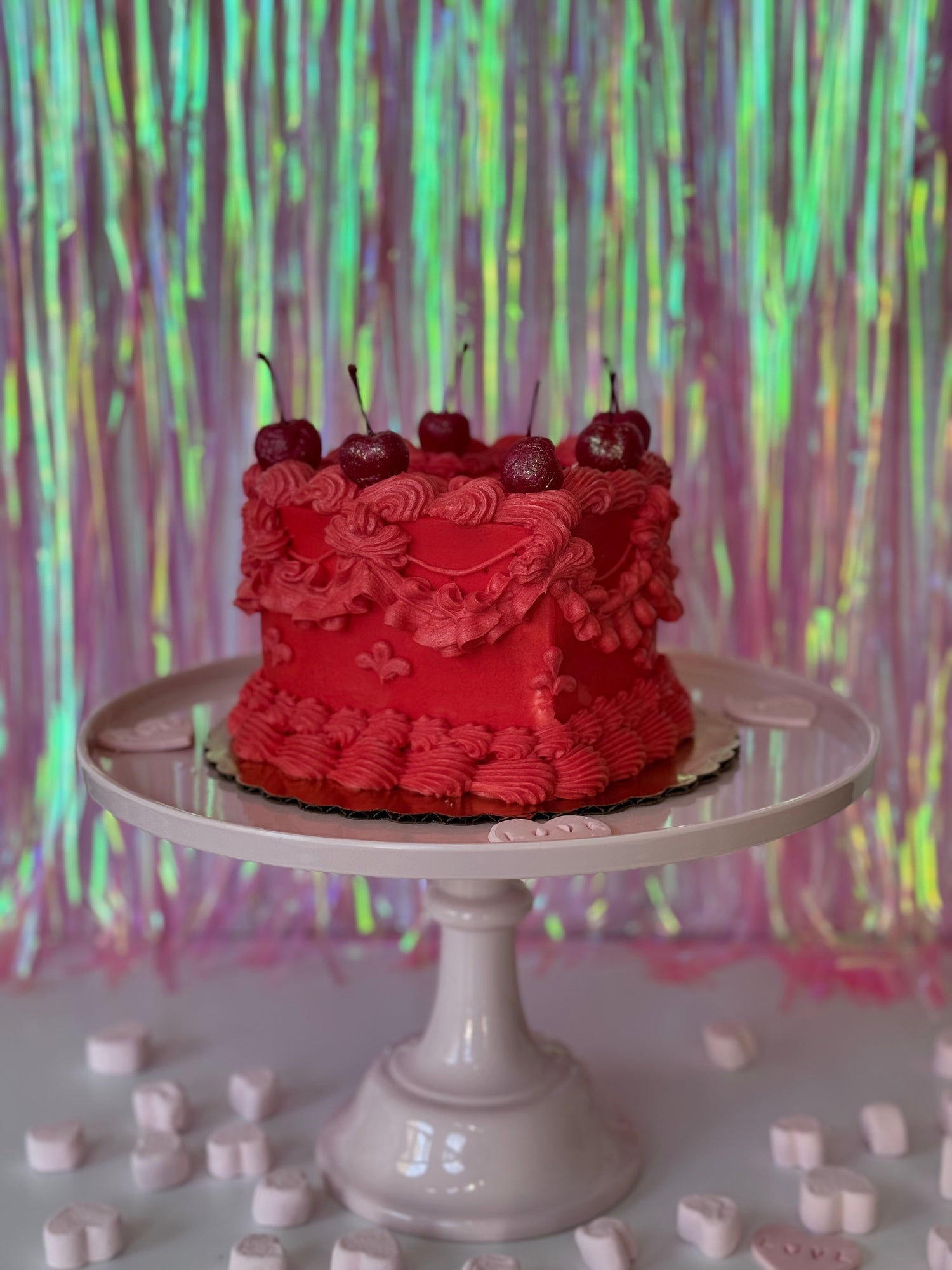 Cherry Red Vintage Cake