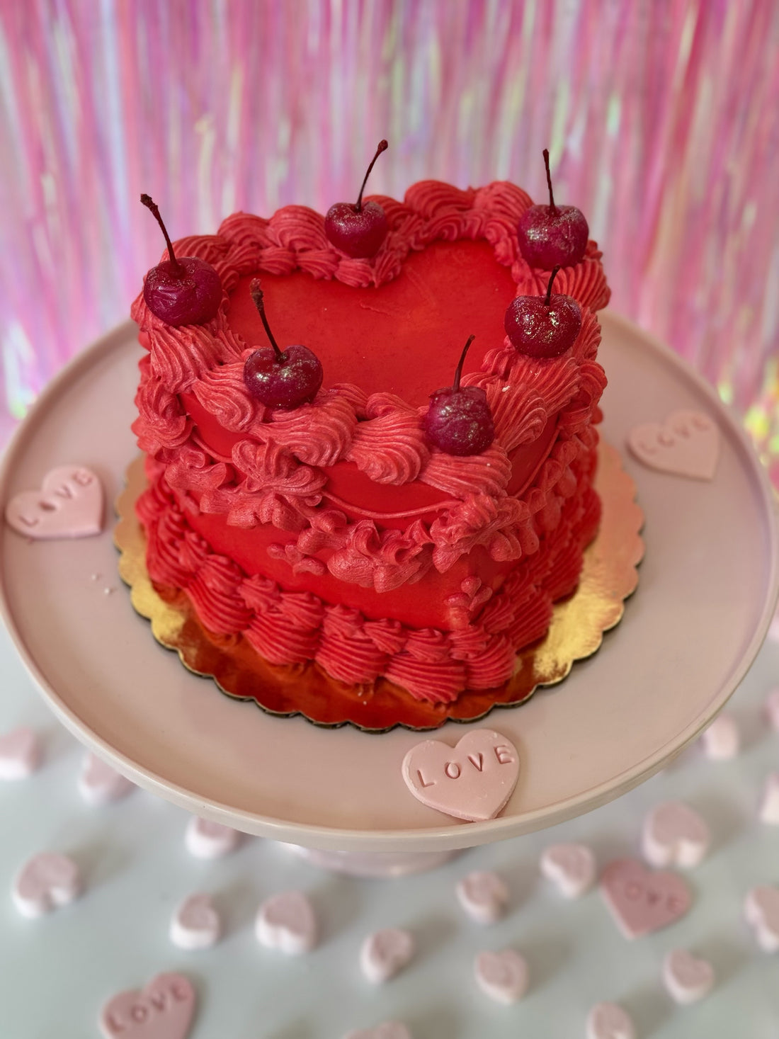 Cherry Red Vintage Cake