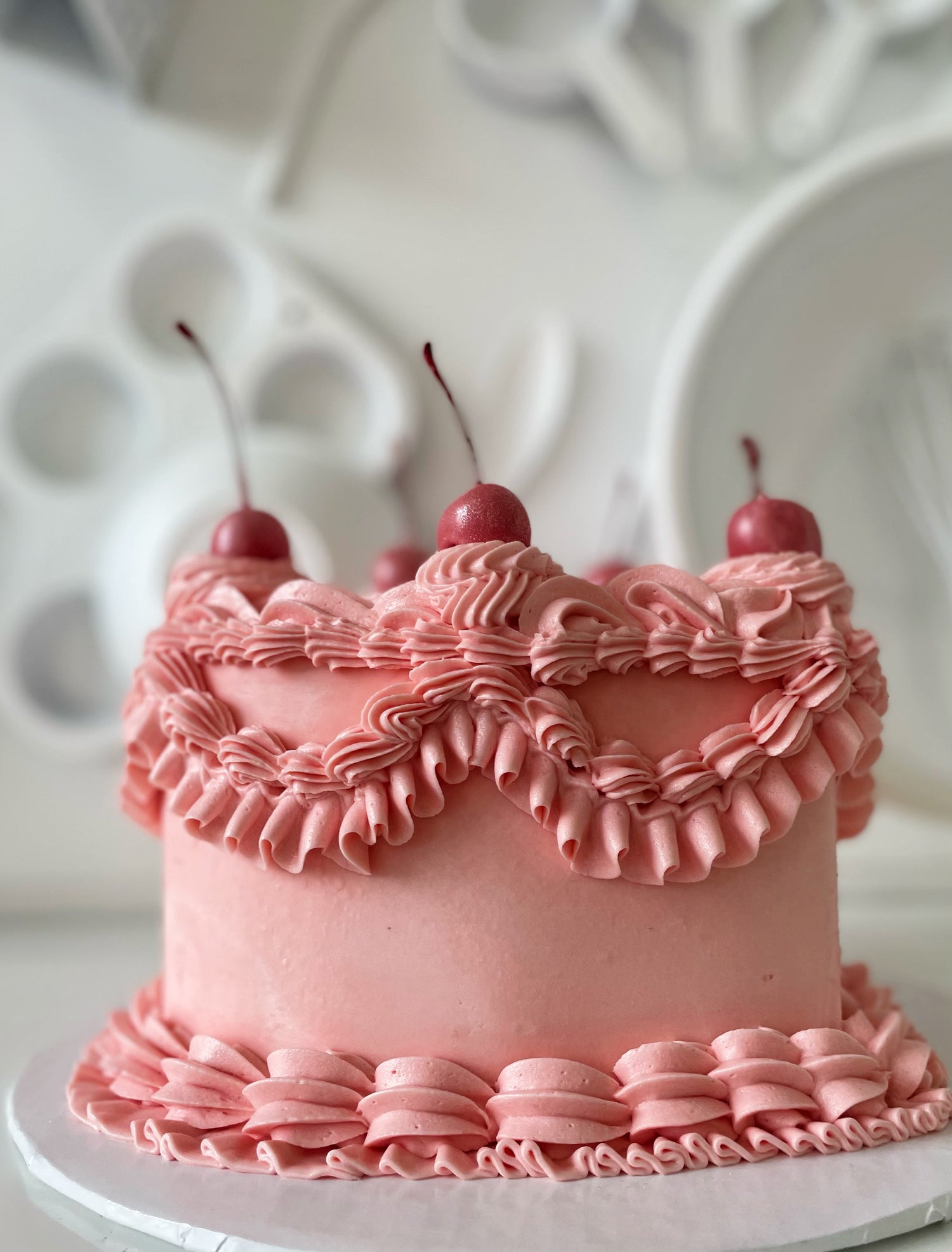 Pink Vintage Heart Cake